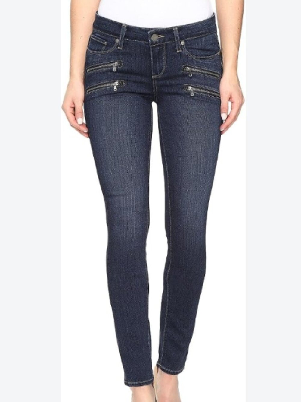 PAIGE Edgemont Zipper Skinny Jean Alden No Whiskers 26